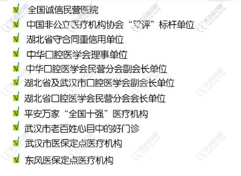 武漢愛尚大眾齒科榮譽(yù)稱號(hào)